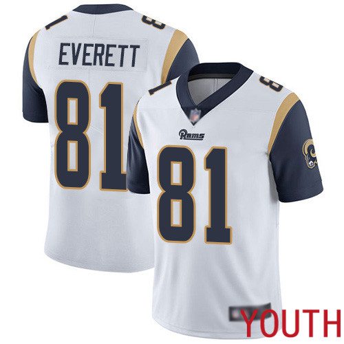 Los Angeles Rams Limited White Youth Gerald Everett Road Jersey NFL Football #81 Vapor Untouchable